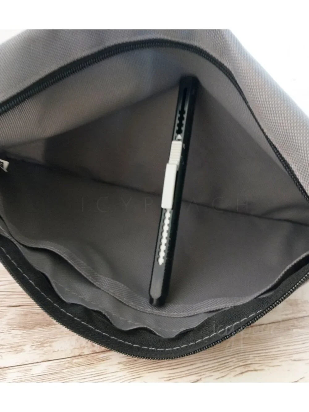 Staples 3-Ring Zipper Pouch Gray Binder Accessory Pencil Case Organizational
